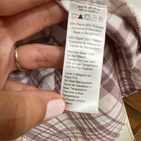 Jachs Girlfriend Lavender Pearl Snap Flannel Women’s Medium Pockets Fall Winter - Picture 5 of 7